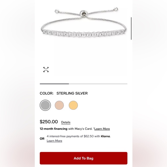 NEW Diamond Boho Tennis Bracelet 1/10 ct. t.w. Sterling Silver Women’s Jewelry - Picture 5 of 6